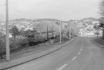 Road and city commuter train, Khandallah, Wellington