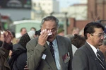 Tom Tuhiwai at the powhiri for Vietnam veterans, Taranaki Street Wharf, Wellington, part of Parade '98 - Photograph taken by John Nicholson