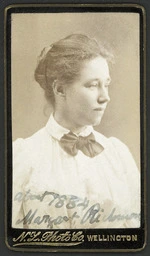Portrait of Margaret Richmond - Photograph taken by the New Zealand Photographic Company
