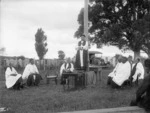 Bishop Averill speaking at the Anglican Cemetery, Kaitaia