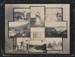 Collage of nine coastal scenes and activities, created as a Christmas card