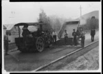 Bitumen being laid on the Taieri section of the Dunedin-Invercargill highway