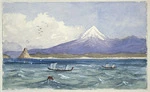 [Fox, William] 1812-1893. Attributed works :[Coast scene in Taranaki, ca 1860]