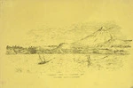 Stewart, John Tiffin 1827-1913 :Taranaki from the roadstead, 1850 / Chapman [lith.]. - Auckland ; [Chapman], [ca.1858]