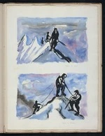 Drawbridge, John Boys, 1930-2005 :Nearing the summit. Summit of Aspiring. [1949]