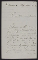 To Governor Grey from Akirei Te Waka, at Kauaeroa