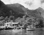 The Manapouri and Doubtful Sound Tourist Co's accomodation house on the banks of the Lyvia River, Deep Cove, Doubtful Sound