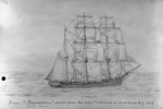 Munro, John Alexander 1872-1947 :Barque "Breadalbane" sailed from Cape Breton Island and arrived in Auckland N.Z. 1858 (250 tons). [Drawn ca 1900]