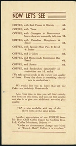 French Maid Coffee House: Now let's see... [Menu. 1941]