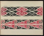 Godber, Albert Percy, 1876-1949 :[Drawings of Maori rafter patterns]. 5. 10W. MA10. "Patiki". [and] 6. 28W. MA28. [1939-1947].