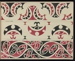 Godber, Albert Percy, 1876-1949 :[Drawings of Maori rafter patterns]. 22. 4W. MA4. "Kowhaiwhai-Kape-Rua"; 23. 12W. MA12; and, 24. 17W. MA17. "Mango-Tipi. Mango-Roa". [1939-1947].