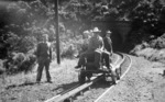 Party on jigger, during visit to south-east Wairarapa, March 8-9, 1952