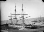 The sailing ship 'Wild Deer' in the graving dock at Port Chalmers