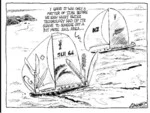 Greenall, Frank, 1948- :I guess it was only a matter of time before we saw what Swiss technology had up its sleeve to squeeze out a bit more sail area... Drawn for the Weekday News, [ca 10 February, 2003].