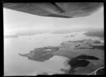 Royal Yacht Britannia with destroyer escorts in Bay of Islands