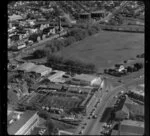 Freemans Bay, Auckland with brickworks, rugby field and approaches to harbour bridge motorway