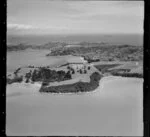 Looking over Putiki Bay and Putaki Bay towards Surfdale, Waiheke Island, Hauraki Gulf