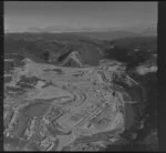 Matahina Hydroelectricity Scheme, showing penstocks and earth dam under construction