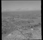 Conifer Grove (foreground) and Papakura, Auckland Region, with Southern Motorway under construction