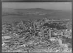 Auckland central city area with Rangitoto in background