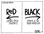 Winter, Mark 1958- :Coloured outlook - RED global stock markets, BLACK jerseys at the Rugby World Cup. 8 August 2011
