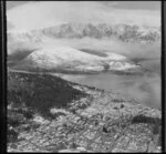 View of a snowy Queenstown and Lake Wakatipu