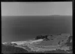 Onemana village under development, Coromandel Peninsula, looking towards Mayor Island