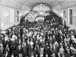 Audience and choirs at the Church of Christ anniversary celebrations, Nelson