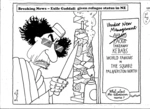 Brockie, Robert Ellison, 1932- :Breaking news - Exile Gaddafi given refugee status in NZ. 26 August 2011