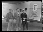 Bristol Freighter tour, Palmerston North, from the left are P A Matheson, G Gerrand and Doggy White