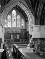 Interior view of the chapel at Christ's College, Christchurch, looking towards the chancel and the altar