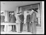Captain T W White, chatting with air cadets ATC (Air Training Corps), Pan American World Airways (PAWA)