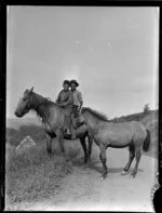 George Rihia and Phillip Ham of Tokaanu on horseback