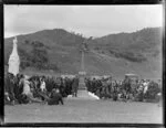 Sir Apirana Ngata at unveiling of memorial to Ringatu leader Koopu Erueti, Maraenui
