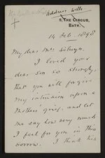 Letters on death of John Richardson Selwyn