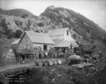 Mr F H M Ellis and family outside the Ellis Winery, Motupipi