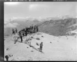 Gathering of skiers, Coronet Peak Ski Field, Queenstown