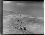 Skiers with rope tow, Coronet Peak Ski Field, Queenstown