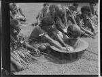 Preparing the kava at the meke, Lautoka, Fiji