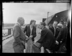 Sir Miles Thomas with members of the British Empire Games Team, [Auckland?]