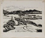Cook, Hinehauone Coralie, 1904-1993 :[Ruamahanga landscape, from the hill above Donald Cameron's house], H.C.C., [ca 1937].