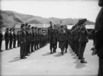An inspection of female army personnel (WAACs) by Vida Jowett during World War II