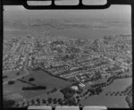 Onehunga, Auckland, with Cornwall Park in the foreground