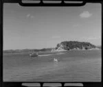 Paihia, Northland, showing jet boat and people in water