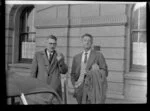 T Ewart and Norman Ellison at the 1953 London-Christchurch Air Race, Christchurch