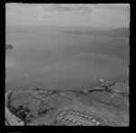 Orakei sewer outfall, Auckland, including Rangitoto Island in the background