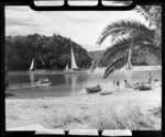 A group being taken out in a speed boat, Whitianga harbour