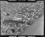 A view of Manchester Street, going towards Christchurch City, including Avon river in the foreground