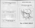 British Empire Games, Auckland, New Zealand, 1950 :One mile tandem paced scratch race, One mile junior handicap [and] 100 kilometre road race, 1 lap = 5 1/4 miles; plan of road circuit. [Cycling Road Race, Monday, 6th February at Parnell; Track cycling, Tuesday 7th February at Western Springs Stadium. Official programme. 1950. Pages 6-7].