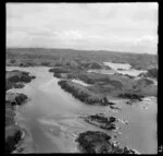 Taiharuru River enterance, including Pataua Island on right, Whangarei, Northland